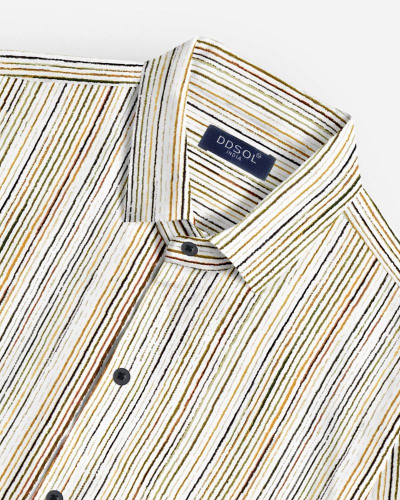 Rustic Stride Striped Cotton Shirt