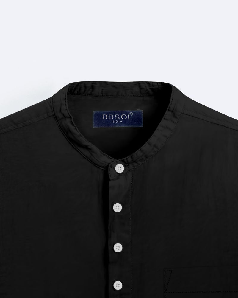 Onyx Mandarin Collar Shirt