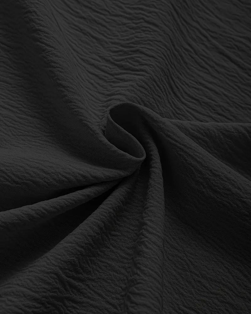 Black Solid Textured Shirt