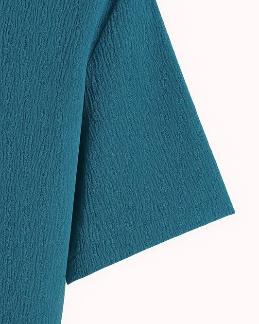 Jade Blue Color Textured Shirt
