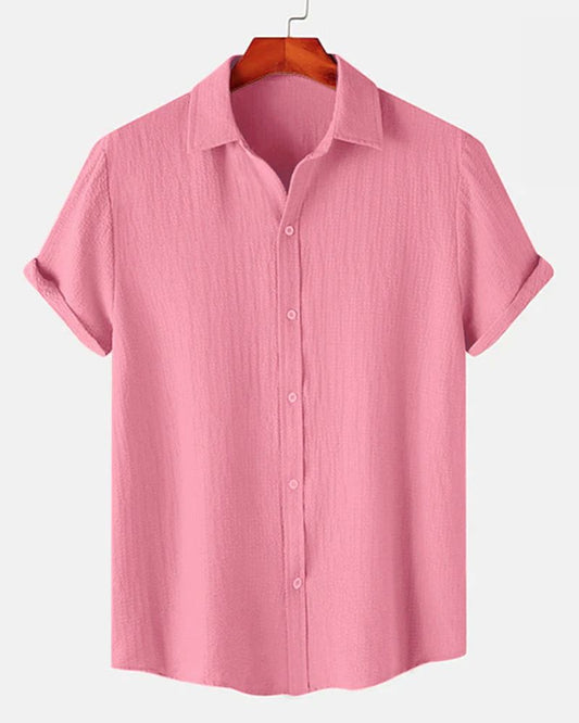 Bright Salmon Textured Shirt