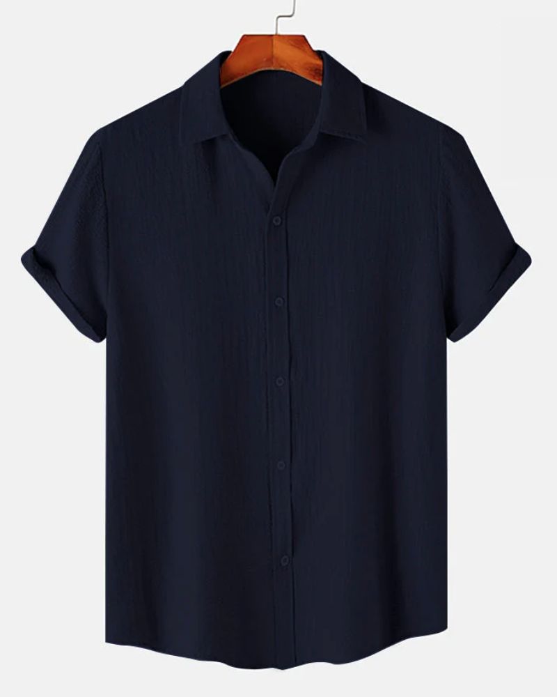 Blue Textured Men's Shirt