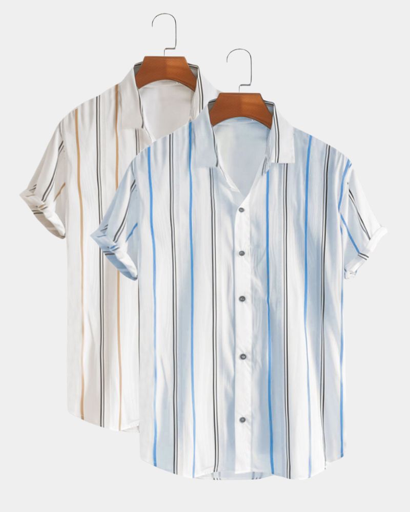 Pack of 2 Breeze Stripes Casual Shirts Combo