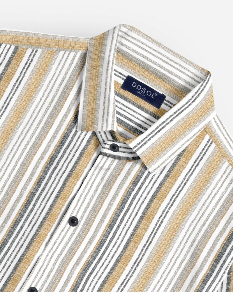 Striped Cotton Blend Shirt For Men