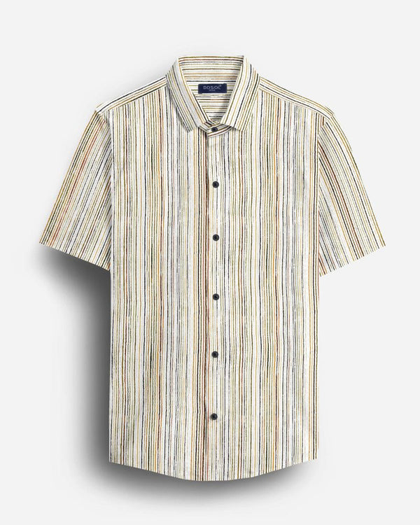 Rustic Stride Striped Cotton Shirt