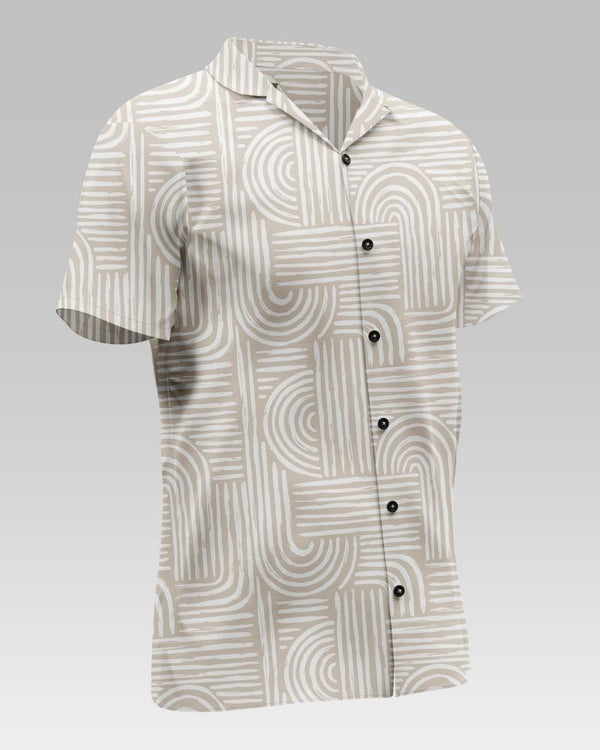 Lines Printed Cotton Shirt For Men