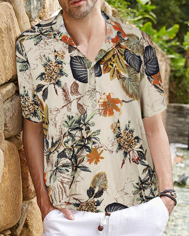 Tropical Flower Cotton Shirt