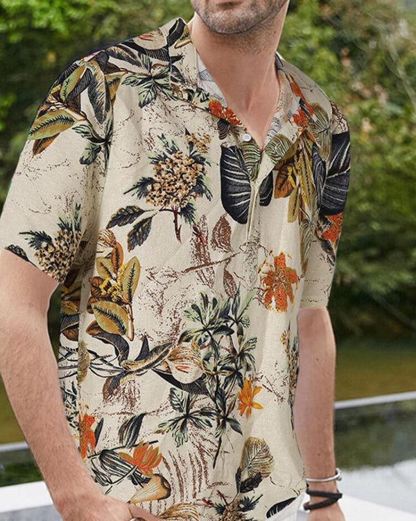 Tropical Flower Cotton Shirt