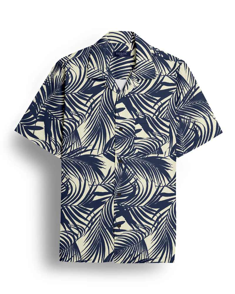 Men's Tropical Palm Leaf Print Shirt