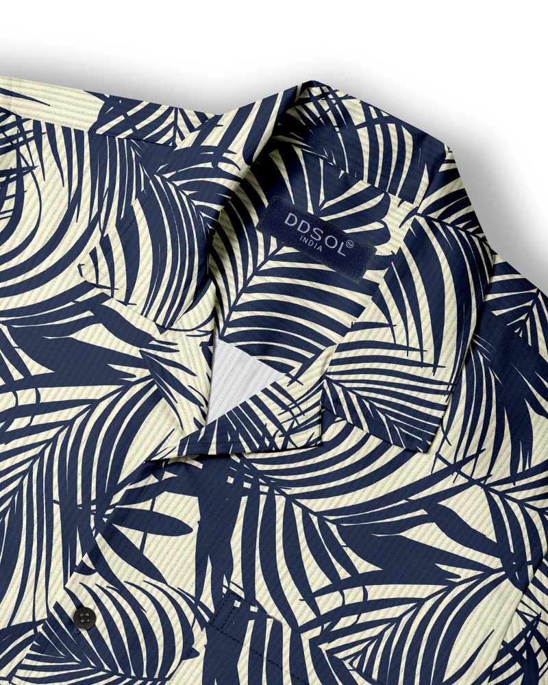 Men's Tropical Palm Leaf Print Shirt