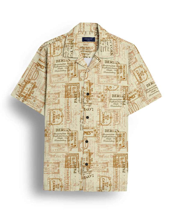 Men's Vintage Postmark Print Shirt