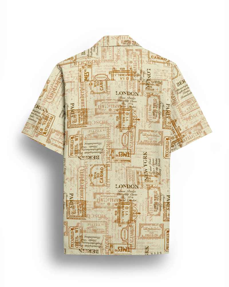 Men's Vintage Postmark Print Shirt