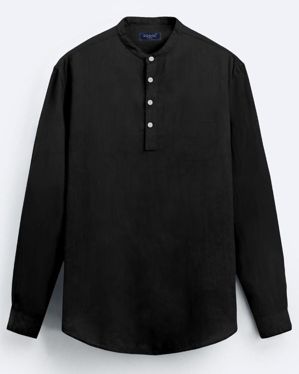 Onyx Mandarin Collar Shirt