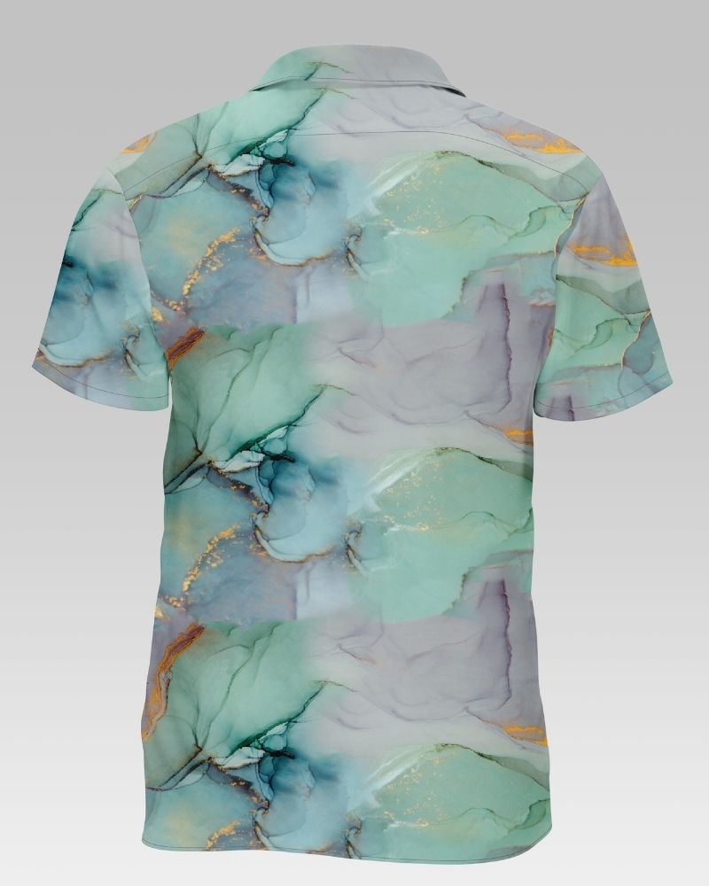 Marble Abstract Printed Cotton Shirt