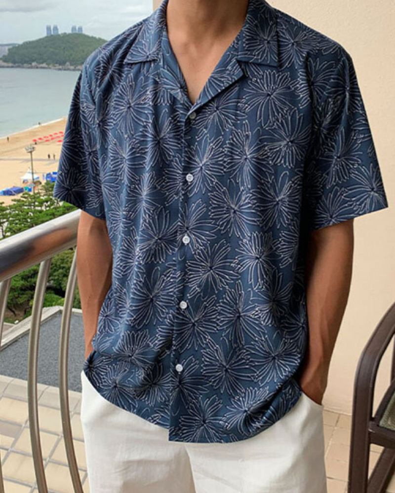 Water Flower Art Cotton Shirt