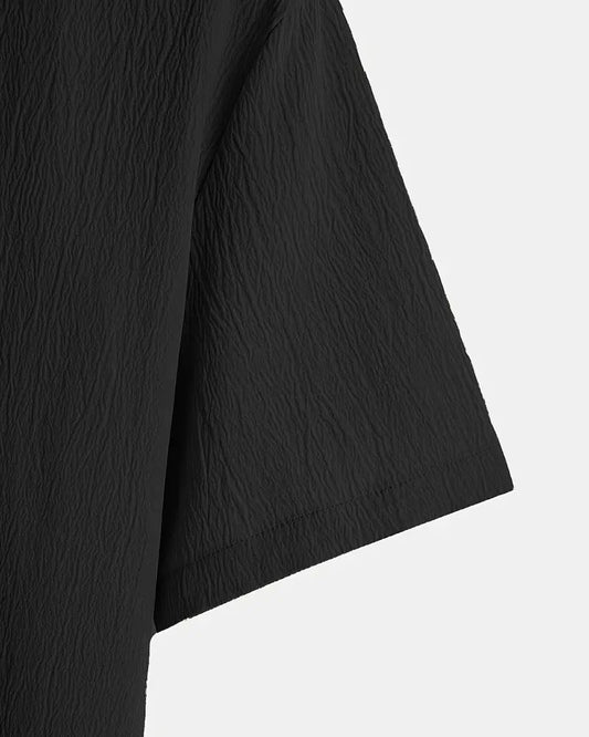 Black Solid Textured Shirt