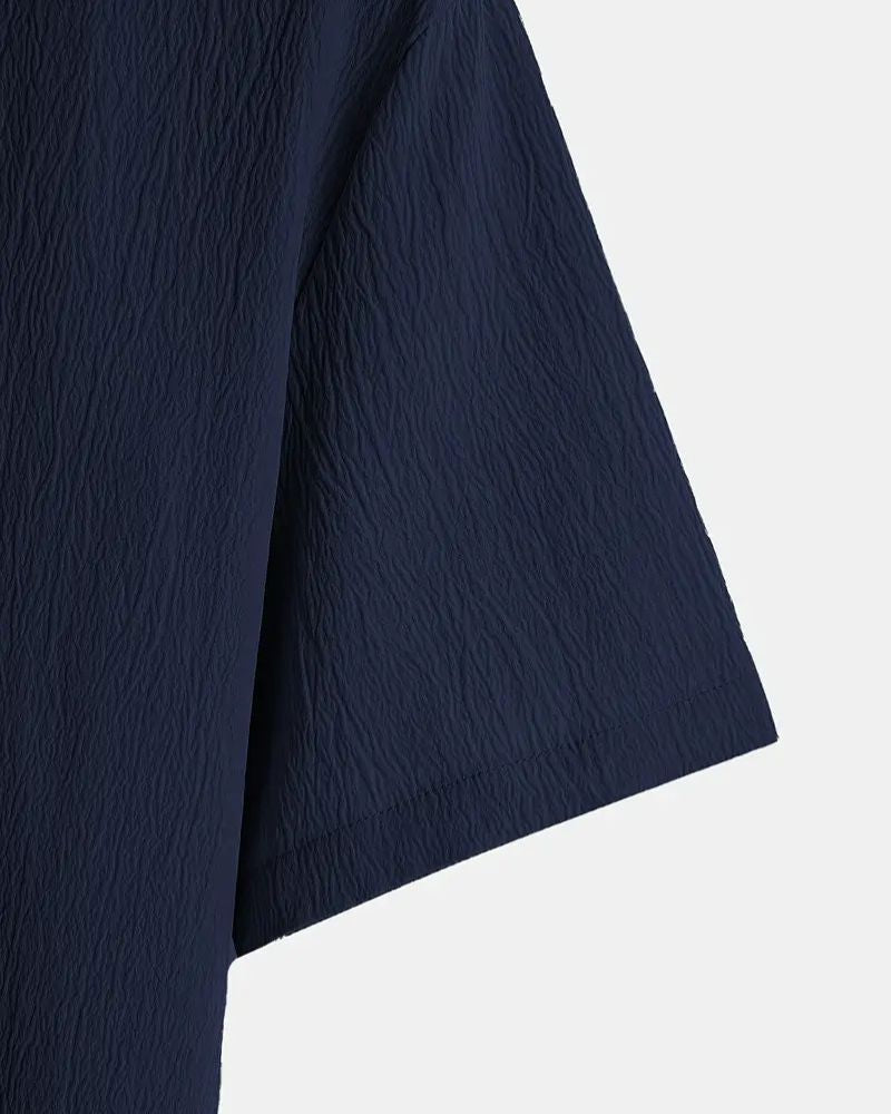 Blue Textured Men's Shirt