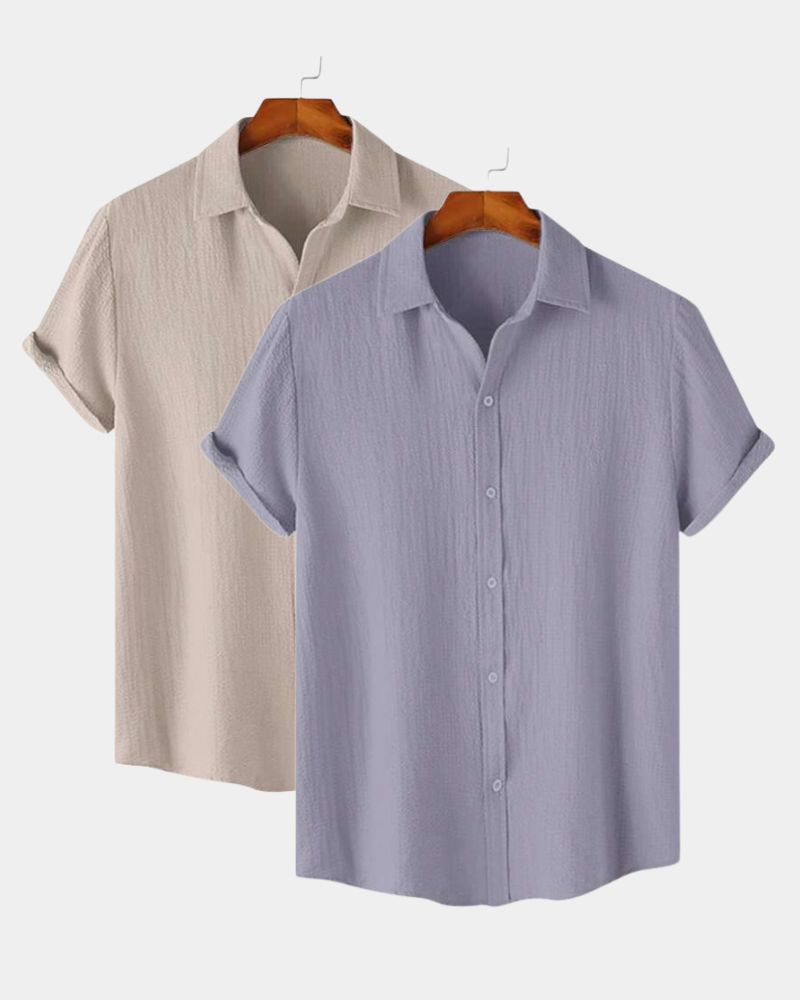 Pack of 2 Textured Casual Shirts Combo