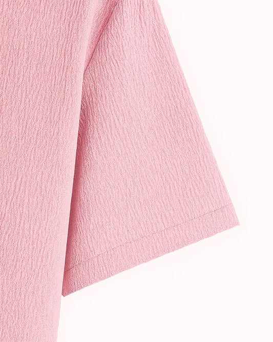 Bright Salmon Textured Shirt