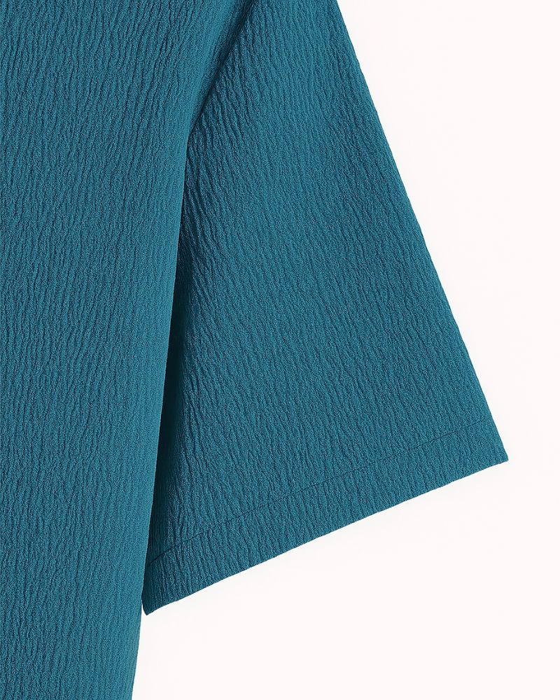 Jade Blue Color Textured Shirt
