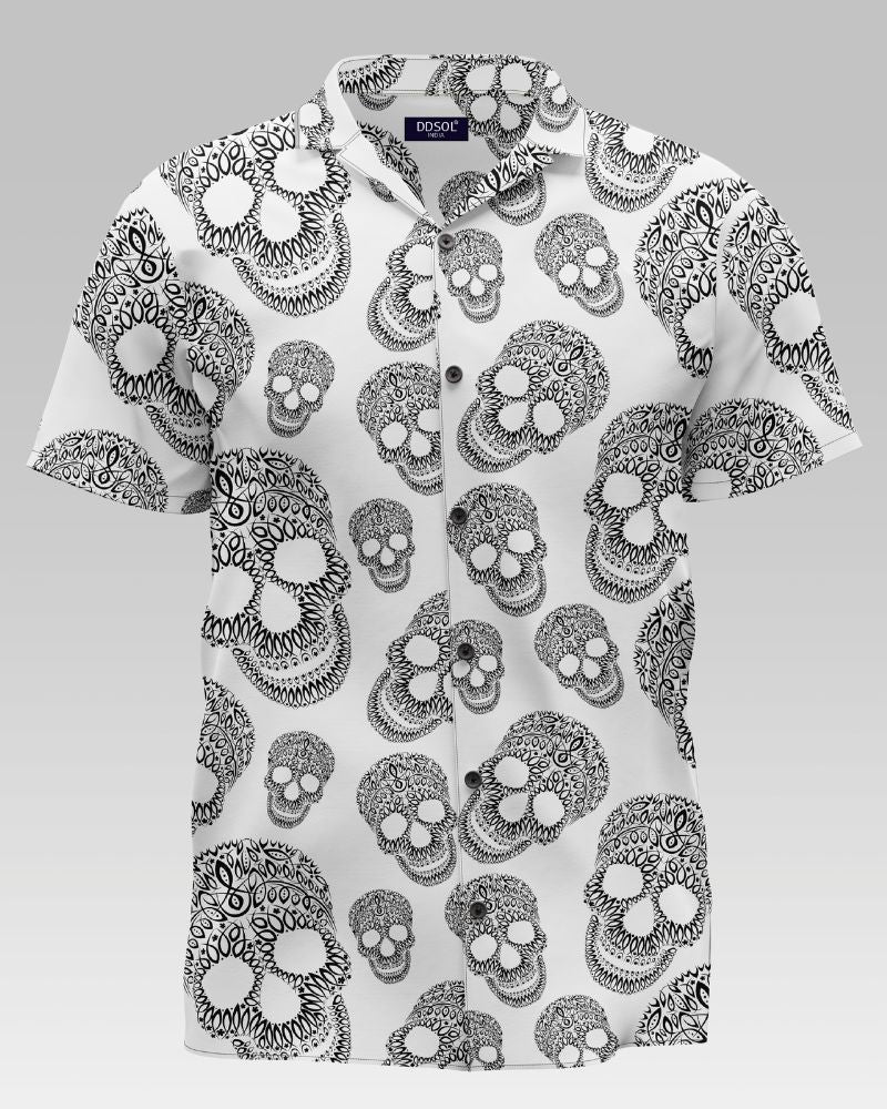 Skull Printed Cotton Shirt