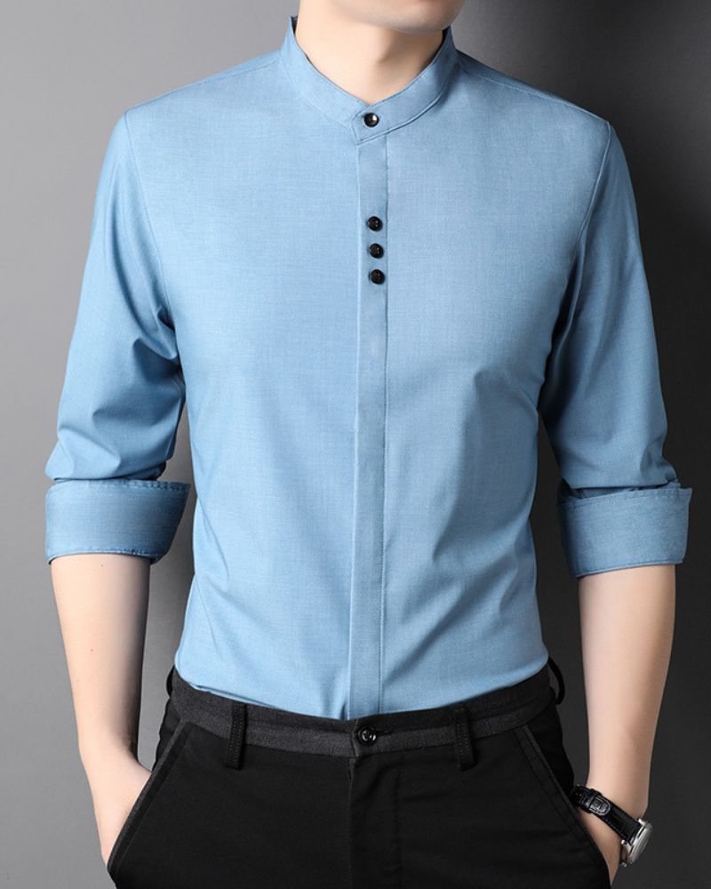 Arctic Blue Kurta Style Shirt