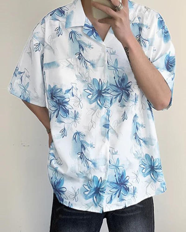 Posh Flower Print Shirt For Men
