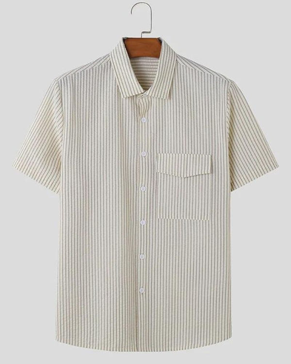 Crown Beige Regular Cotton Shirt