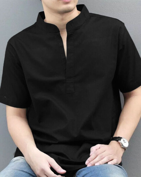Royal Black Cotton Kurta Shirt