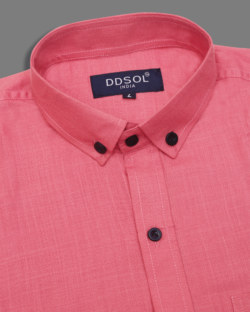 Coral Pink Oxford Cotton Shirt