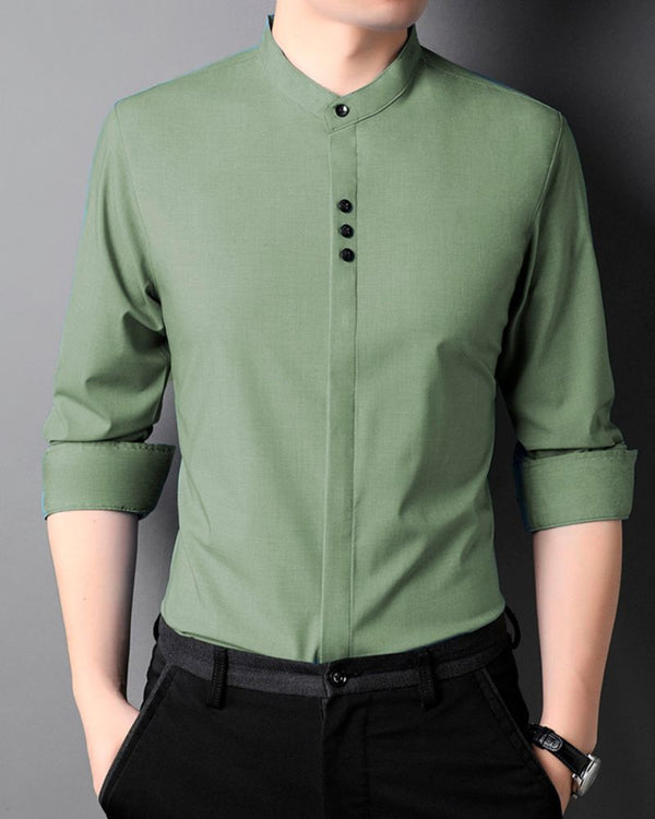 Faded Green Kurta Style Shirt