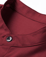 Maroon Kurta Style Full Sleeve Shirt