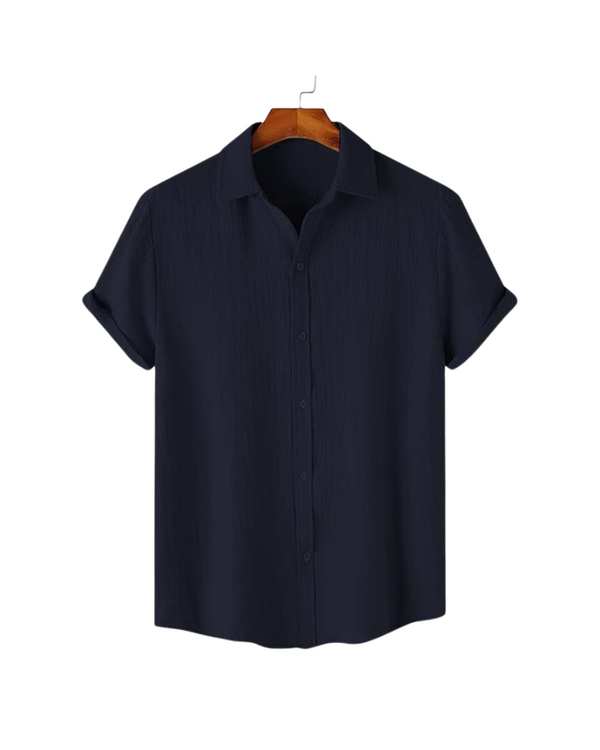 Blue Textured Men's Shirt