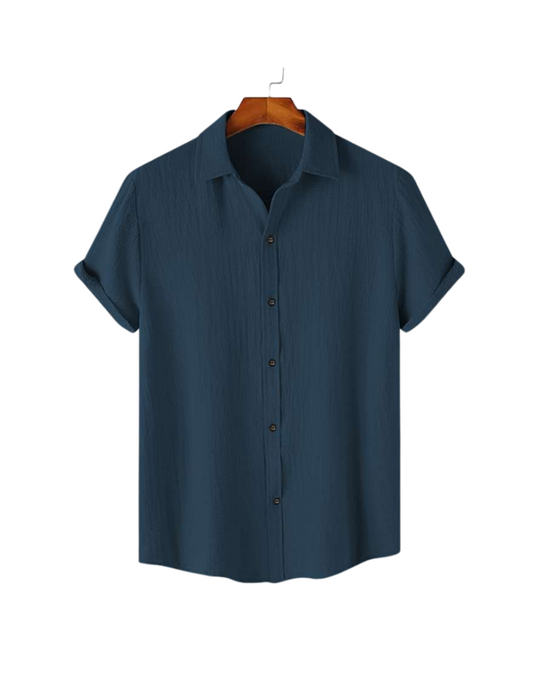 Jade Blue Color Textured Shirt