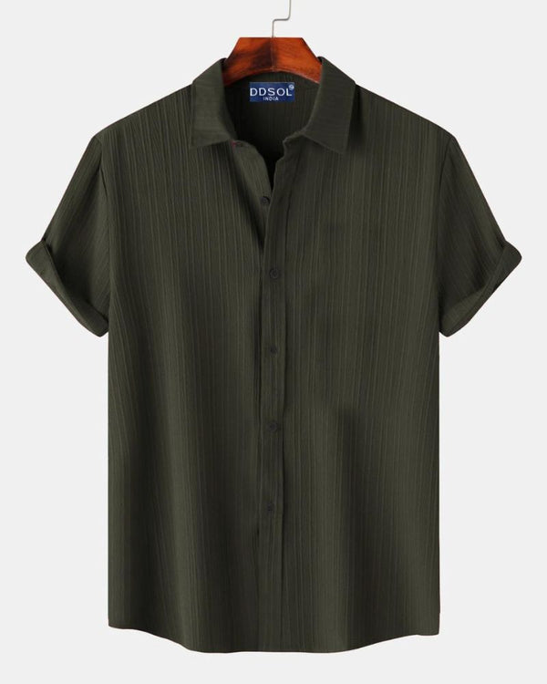 Men's Earthy Olive Stripe Shirt 