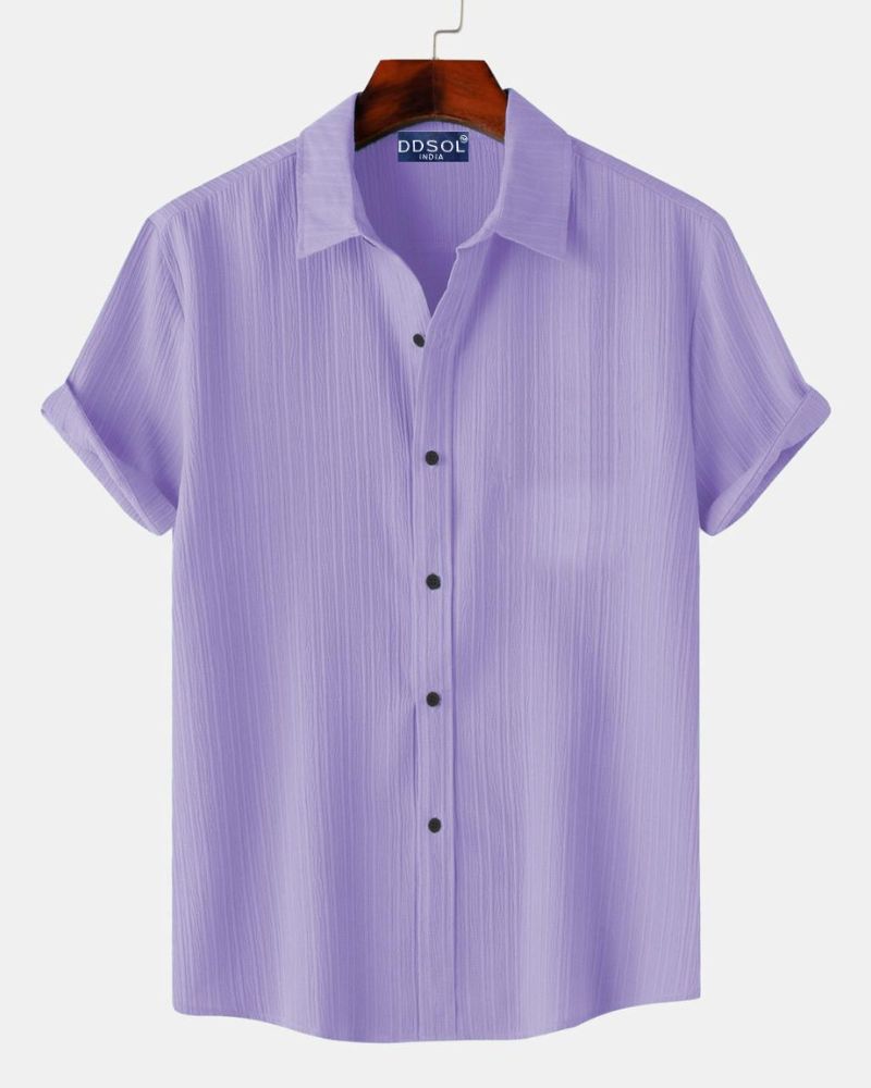 Men's Lavender Ribbed Stripe Shirt