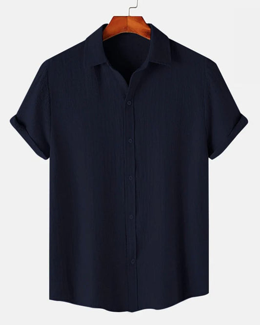 Blue Textured Men's Shirt