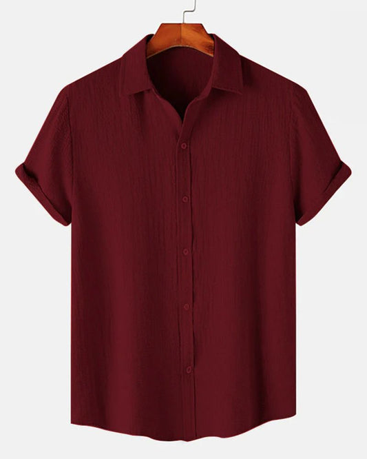 Benedict Maroon Textured Shirt