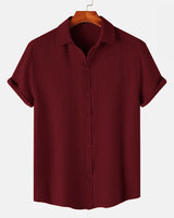 Benedict Maroon Textured Shirt