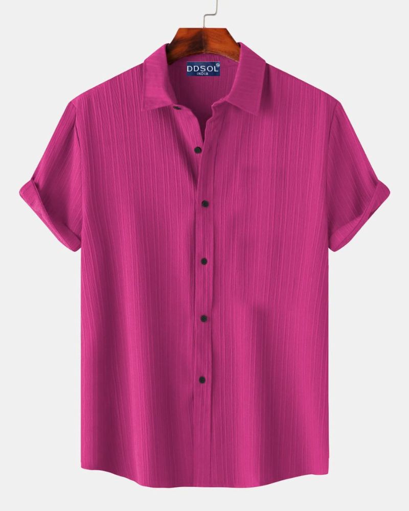 Men Raspberry Stripe Shirt