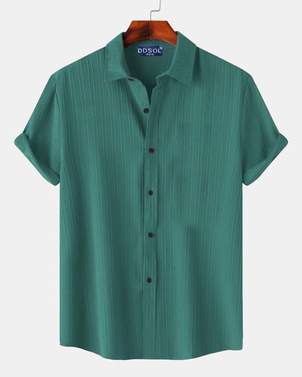 Men's Teal Ribbed Stripe Shirt