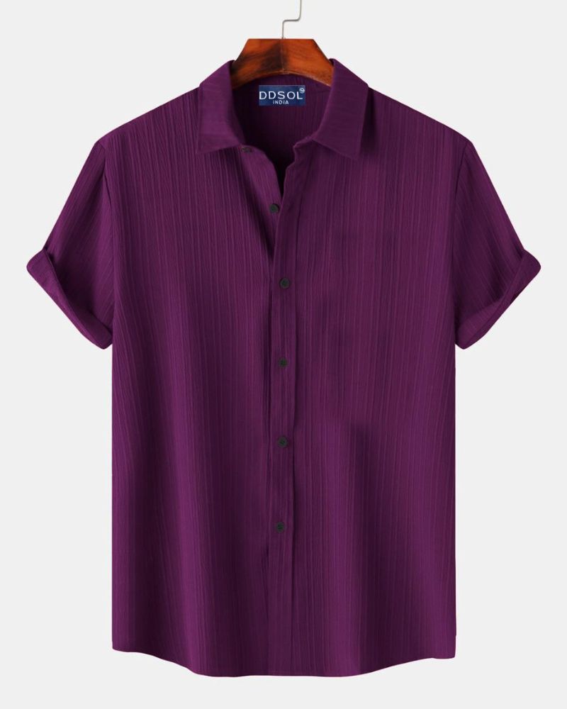 Men's Velvet Plum Ribbed Shirt