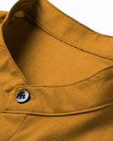 Mustard Kurta Style Full Sleeve Shirt