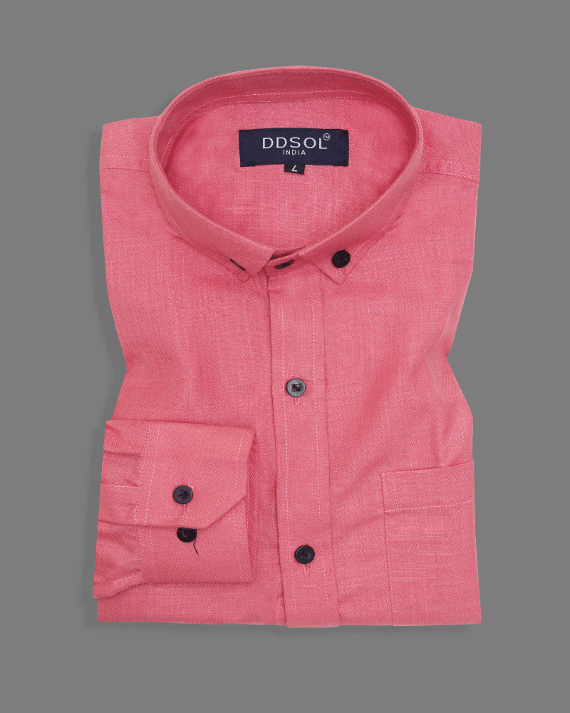 Coral Pink Oxford Cotton Shirt