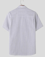 White Regular Stripe Cotton Shirt