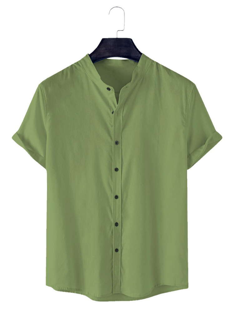 LIME GREEN RAYON COTTON MEN SHIRT – Duders